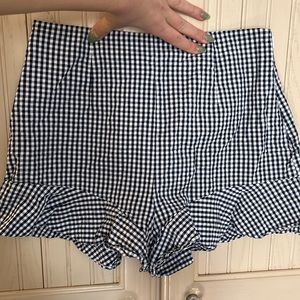 Zara frill gingham shorts